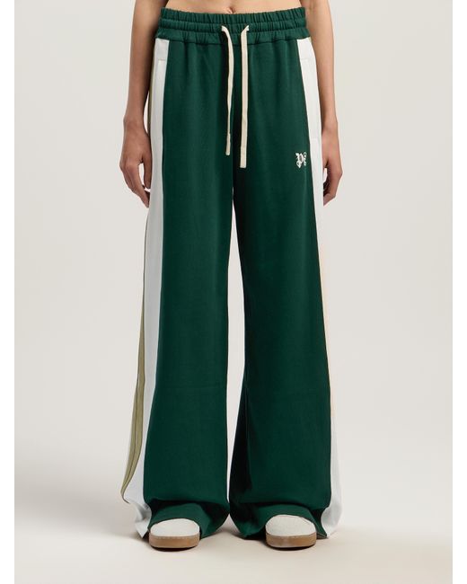 Palm Angels Green Monogram Colorblock Sweatpant Dark