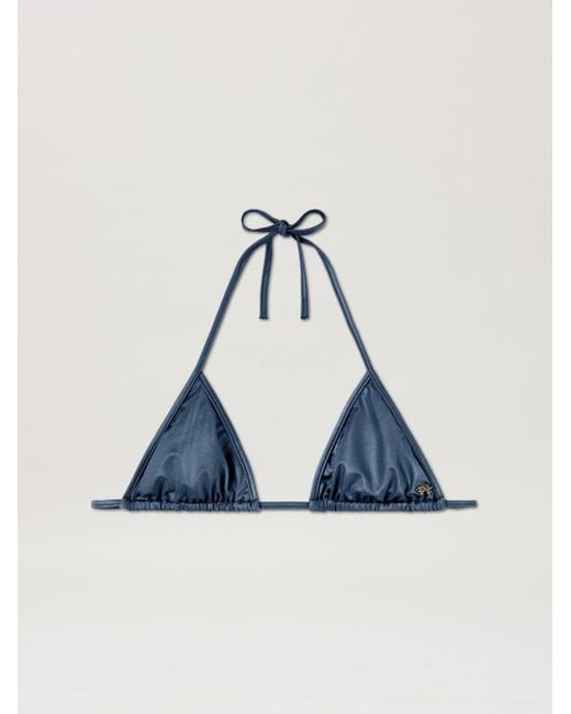 Palm Angels Blue Metallic Triangle Bikini Top
