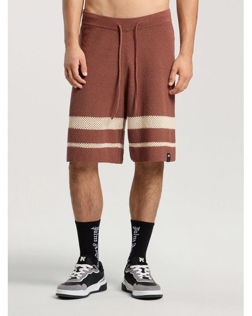 Palm Angels Multicolor Palm Type Loose Knit Shorts for men