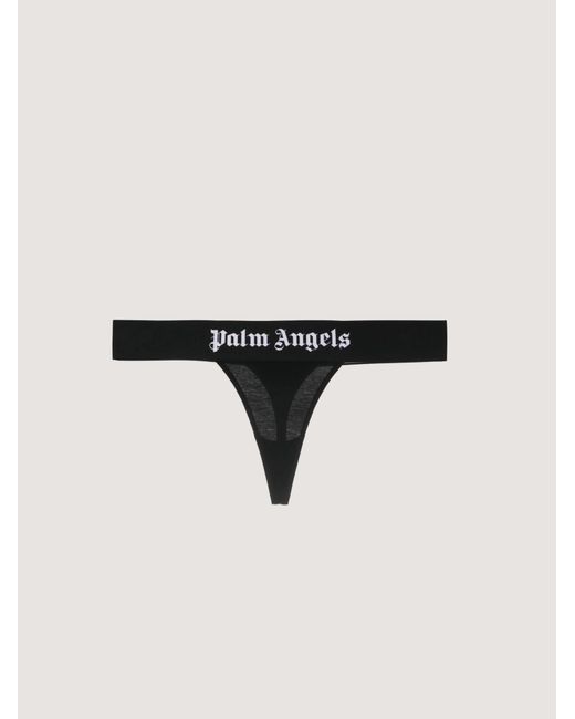 Palm Angels Black Classic Logo Thong