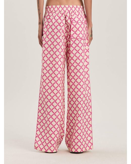 Palm Angels Pink Net Logo Split Pants
