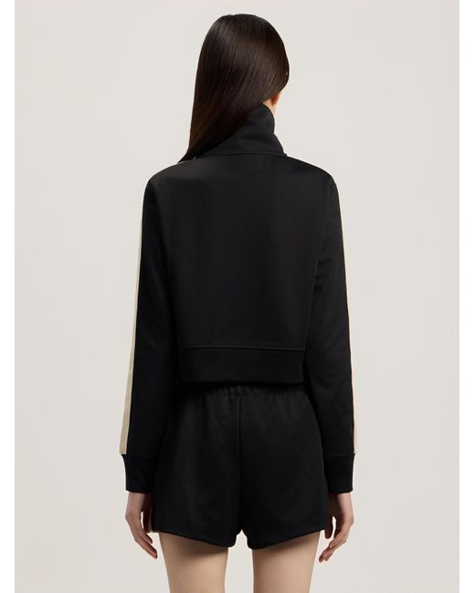 Palm Angels Black Tree Logo Crop Track Jacket