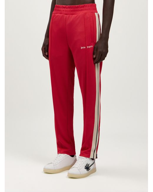 Palm Angels Red Classic Logo Track Pants for men