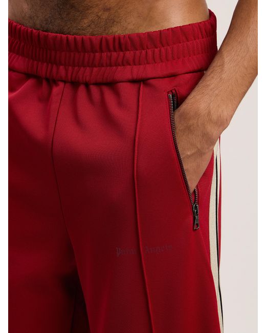 Palm Angels Red Classic Logo Zip-Up Track Pants for men