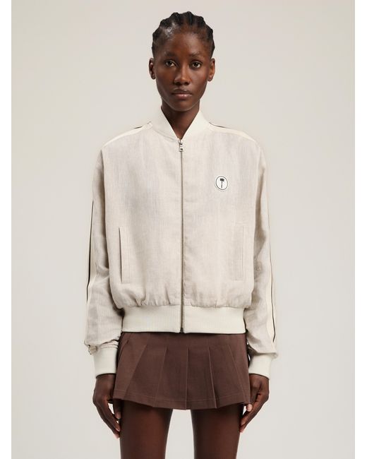 Palm Angels Natural Tree Logo Track Bomber Jacket