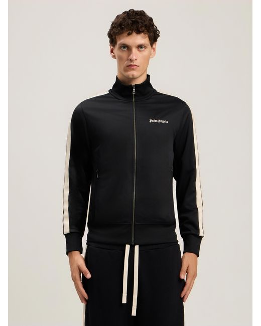 Palm Angels Black Classic Logo Track Jacket for men