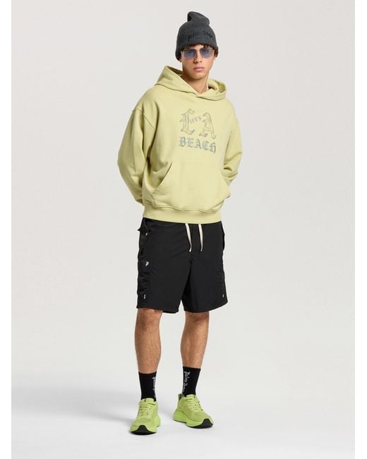 Palm Angels Black Palm Type Loose Cargo Shorts for men