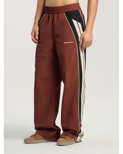 Palm Angels Red Hollywood Nylon Track Pants for men