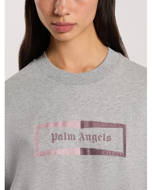 Palm Angels Multicolor Studded Box Logo Loose T-Shirt Melange