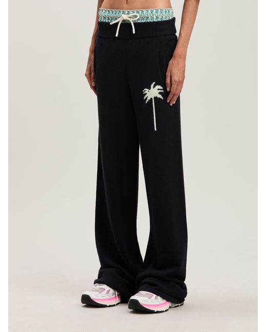Palm Angels Black Palm Inlay Track Knit Pants
