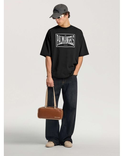 Palm Angels Black Vintage Box Logo Loose T-Shirt for men