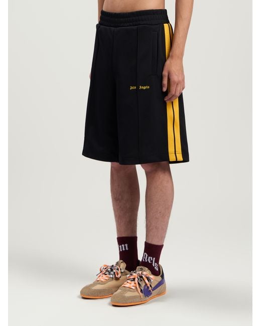 Palm Angels Natural Classic Logo Track Shorts for men