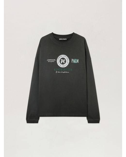Palm Angels Multicolor Dollar Graphic Long Sleeve T-Shirt Vintage for men