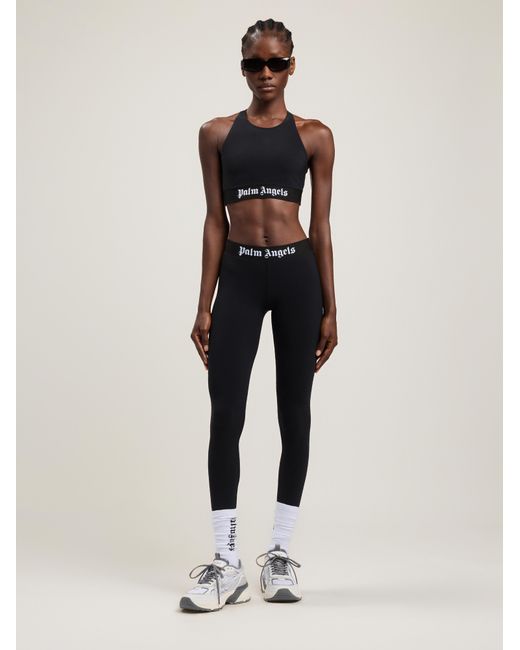Palm Angels Black Classic Logo Sport Leggings