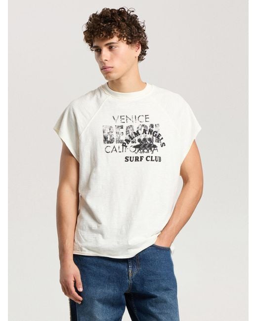 Palm Angels Natural Surf Club Regular T-Shirt Off for men