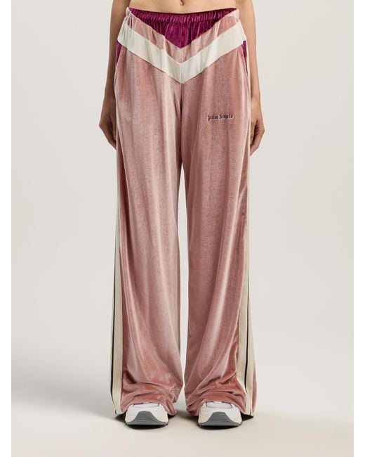 Palm Angels Pink Colorblock Chenille Track Pants Soft
