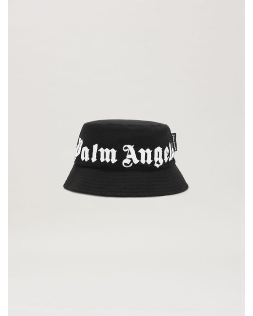 Palm Angels Black Logo Bucket Hat for men
