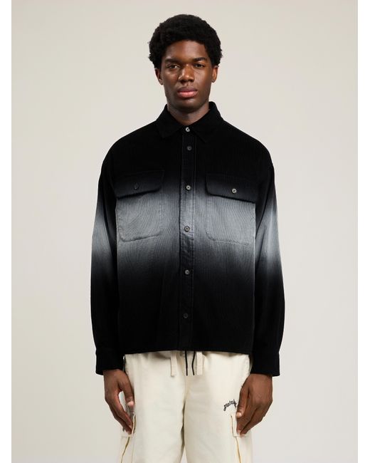 Palm Angels Black Classic Logo Loose Overshirt for men