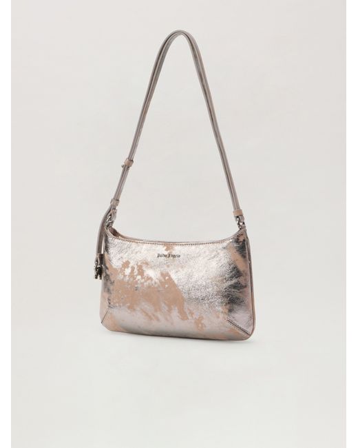 Palm Angels White Wrinkled Leather Giorgina Bag Nude