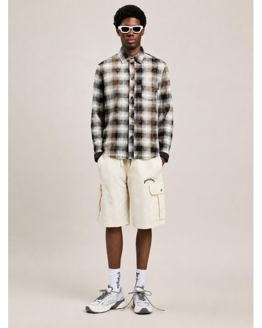 Palm Angels White Classic Logo Check Shirt for men