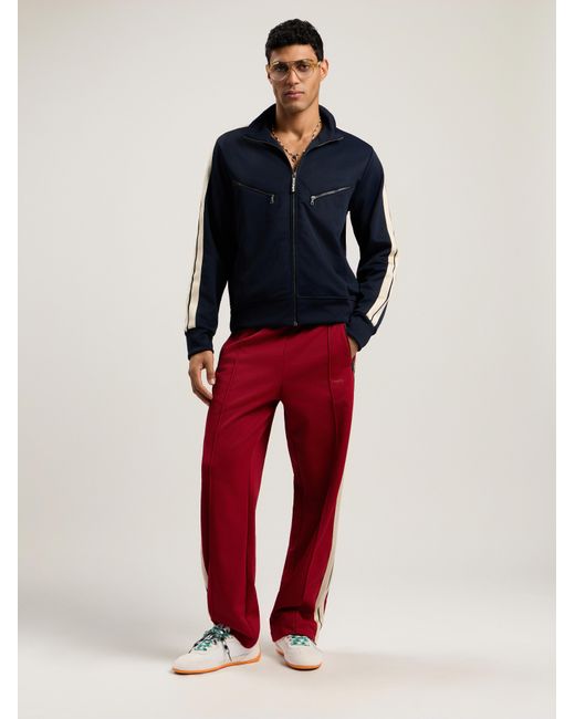 Palm Angels Blue Curved Logo Track Jacket Dark for men