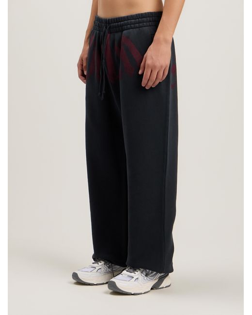 Palm Angels Blue Big Waist Logo Sweatpants for men