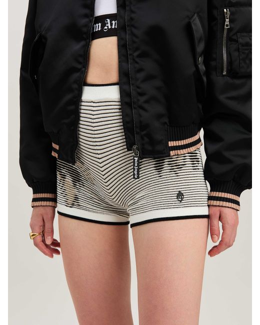 Palm Angels Gray Palms Jacquard Knit Shorts Off