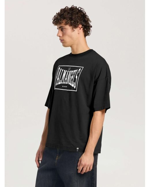 Palm Angels Black Vintage Box Logo Loose T-Shirt for men