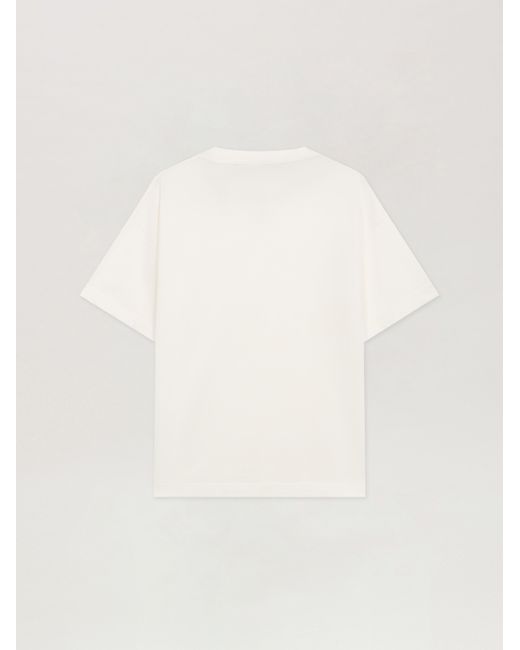 Palm Angels Natural Curved Logo T-Shirt Off for men