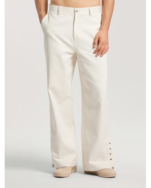 Palm Angels Natural Palm Tree Loose Trousers Off for men