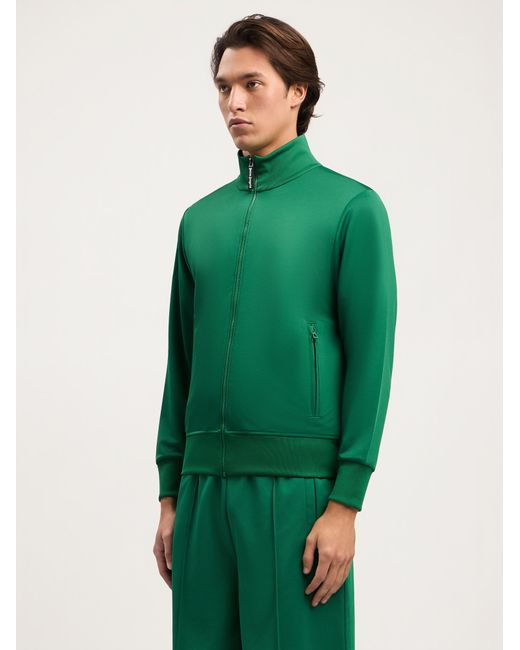 Palm Angels Green Curved Logo Track Jacket for men