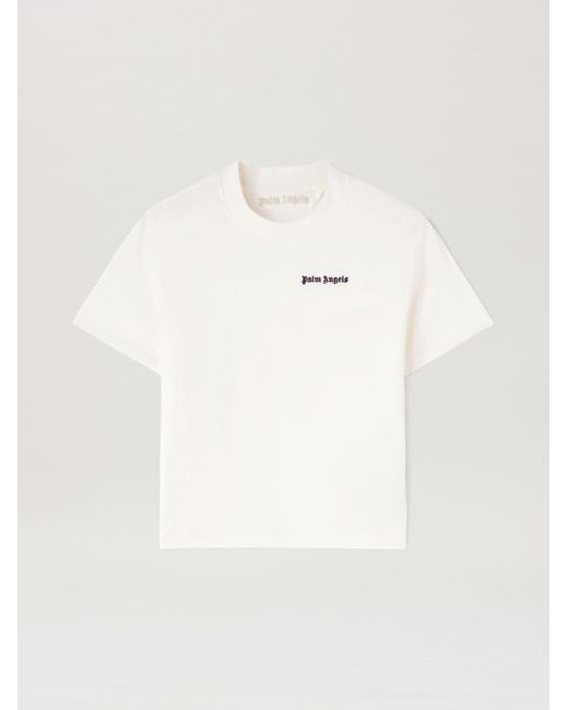 Palm Angels Natural Logo Fitted T-Shirt