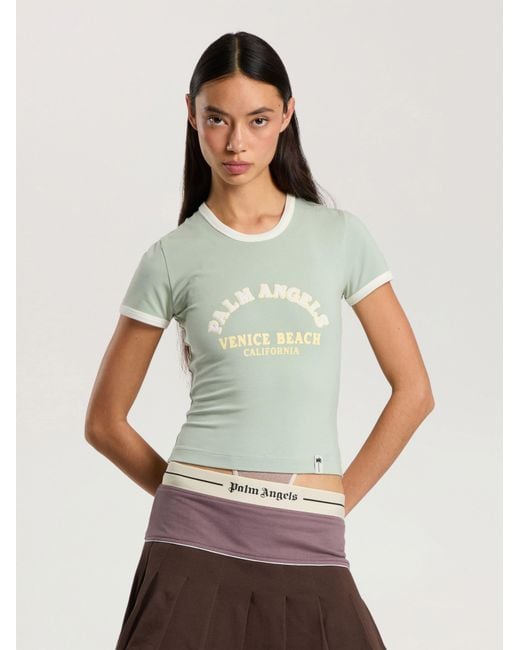 Palm Angels Green Cali Vibes Vintage Slim T-Shirt