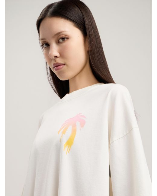 Palm Angels Natural I Love Pa Loose T-Shirt
