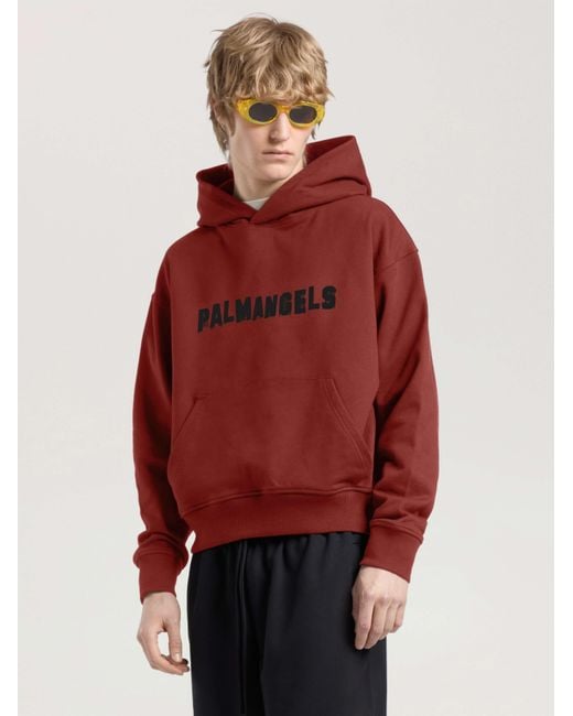 Palm Angels Red Palm Hills Regular Hoodie Brick for men