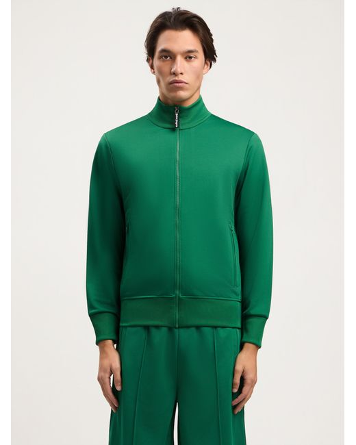 Palm Angels Green Curved Logo Track Jacket for men