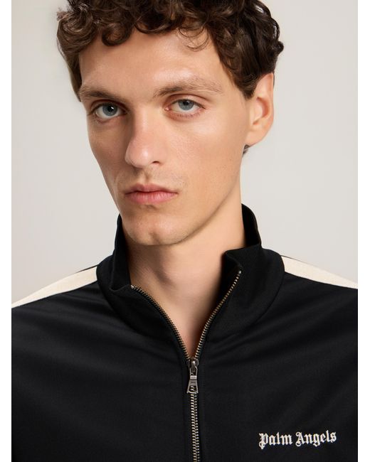 Palm Angels Black Classic Logo Track Jacket for men
