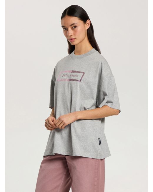 Palm Angels Multicolor Studded Box Logo Loose T-Shirt Melange