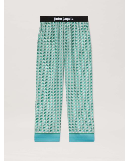 Palm Angels Green Pa Diamonds Pajama Pants for men