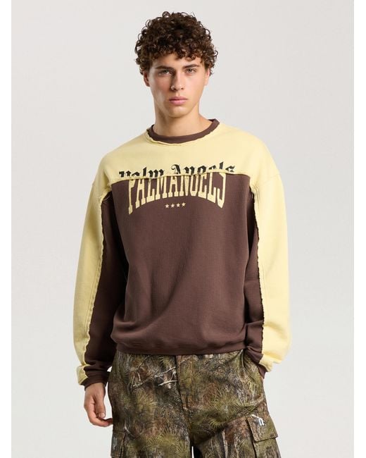 Palm Angels Natural Vintage Logo Crewneck Sweatshirt for men