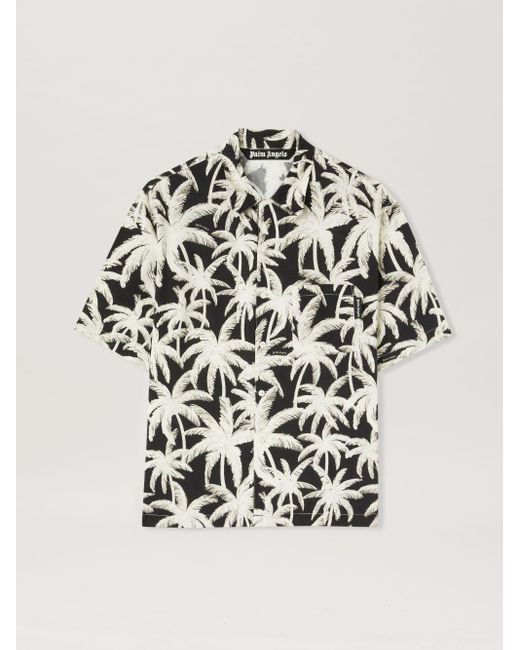 Palm Angels White Palms Allover Shirt for men