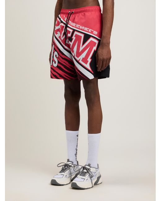 Palm Angels Red Racing Swimshorts for men