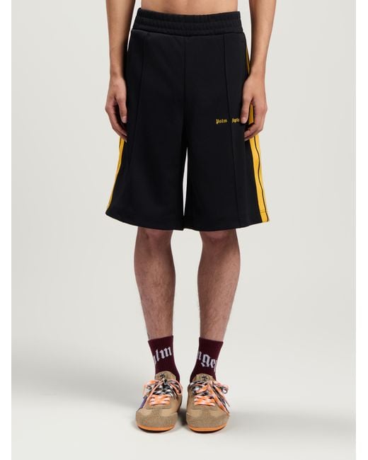 Palm Angels Natural Classic Logo Track Shorts for men
