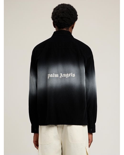 Palm Angels Black Classic Logo Loose Overshirt for men