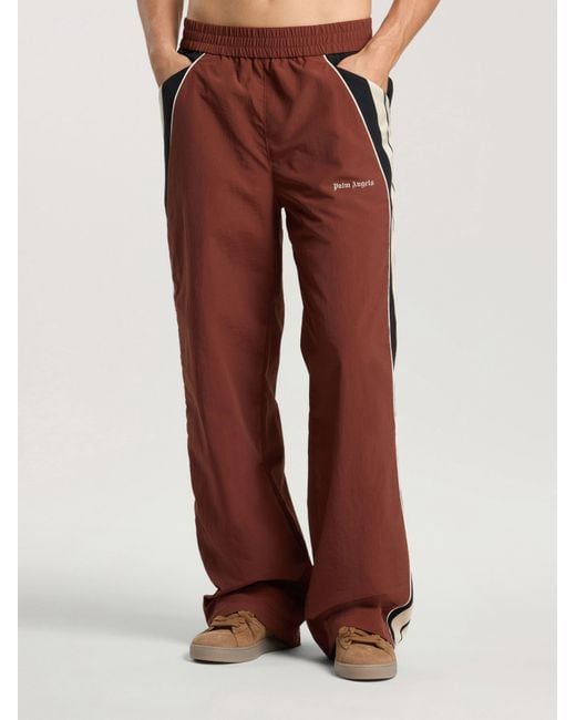 Palm Angels Red Hollywood Nylon Track Pants for men