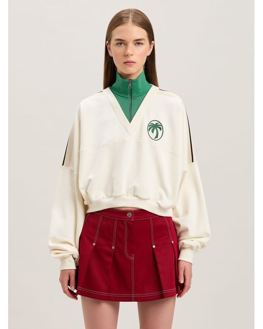 Palm Angels Natural Oval Palm Zipped D Crew Off