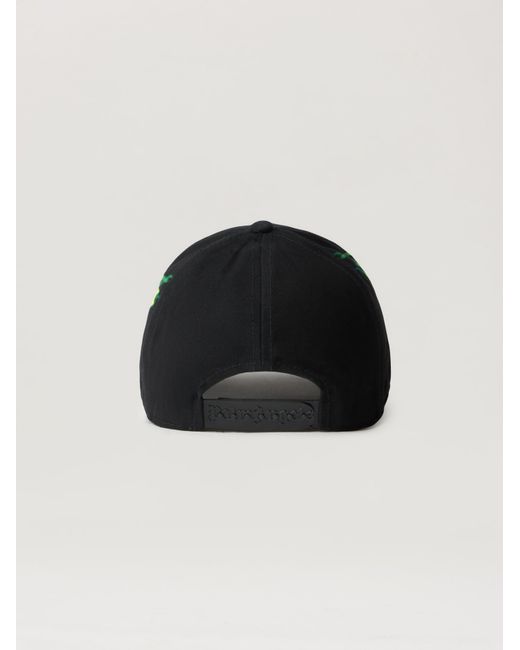 Palm Angels Black Flames Curved Logo Cap for men