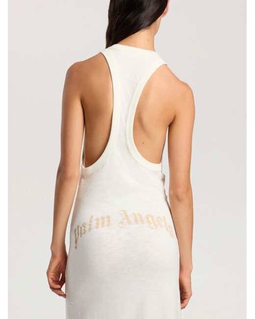 Palm Angels White Curved Logo Essential Dress