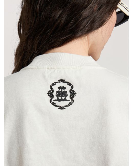 Palm Angels Natural Lions Herald Boxy T-Shirt Off