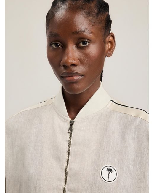 Palm Angels Natural Tree Logo Track Bomber Jacket